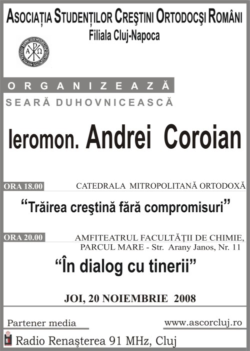 Seara Duhovniceasca Ierom Andrei Coroian