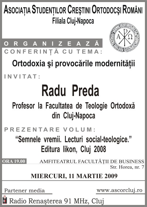 Conferinta, invitat Radu Preda, 11 Martie 2009