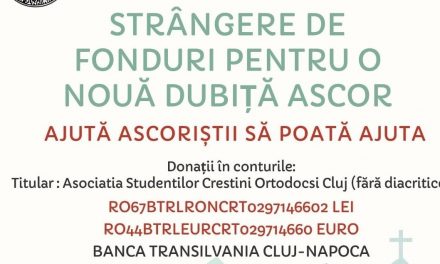 Strângere de fonduri pentru o nouă dubiță ASCOR – AJUTĂ ASCORIȘTII SĂ POATĂ AJUTA