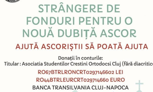 Strângere de fonduri pentru o nouă dubiță ASCOR – AJUTĂ ASCORIȘTII SĂ POATĂ AJUTA