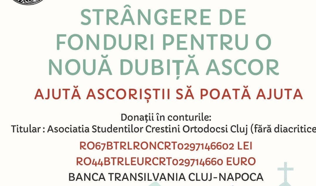 Strângere de fonduri pentru o nouă dubiță ASCOR – AJUTĂ ASCORIȘTII SĂ POATĂ AJUTA